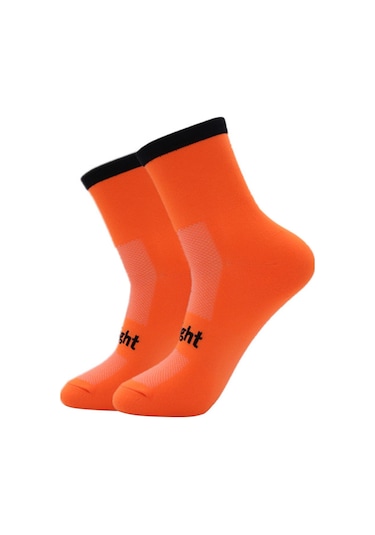 Turuncu Bisiklet Çorapları Nem Emici Bisiklet Çorapları Boyutu 7-12 Turuncu