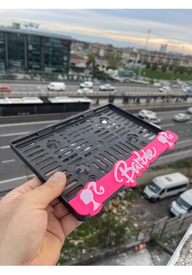 Barbie Özel Tasarım Pleksi Motosiklet Plakalık