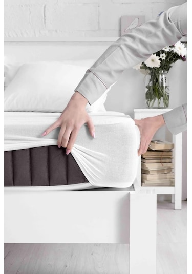 Terry Cotton Pamuklu Sıvı Geçirmez Fitted Full Kenar Tek - Çift Kişilik Çocuk Yatak Koruyucu Alezi