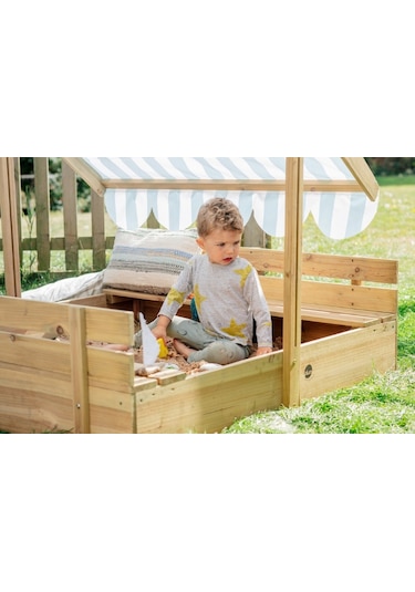 Plum Gölgelikli Ahşap Kum Havuzu Çok Renkli