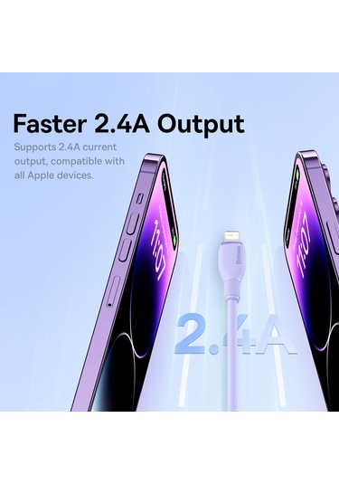 Baseus Pudding Serisi 2.4a Usb - 8 Pin Hızlı Şarj Veri Kablosu, Uzunluk:2m 001
