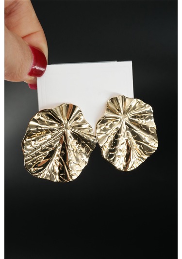 By Zeyna Aksesuar Kadın Vip Seri Özel Tasarım Marka Küpe Seti-4315 Altın