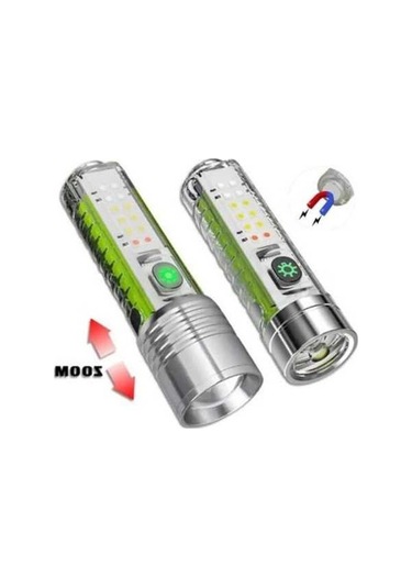 Maoyaya Yüksek Güçlü Şarjlı El Feneri Şarjlı Yeni Nesil El Feneri Watton Wt-609 Gri Gri