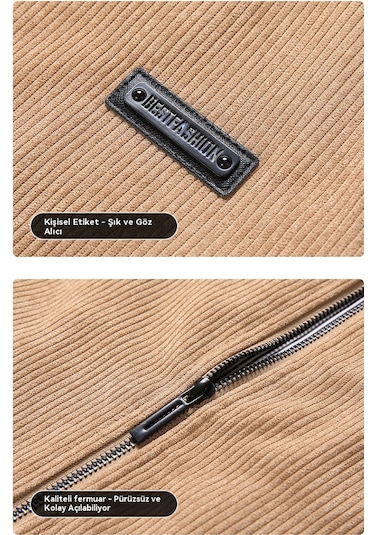 Kadife Dik Yaka Erkek Ceketi Siyah