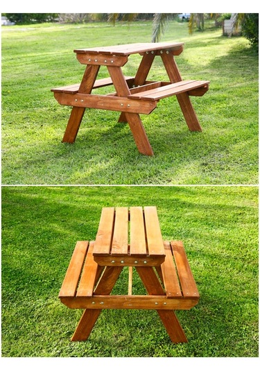 Mandu Ahşap Çocuk Piknik Masası Fındık Rengi (551457742) Fındık