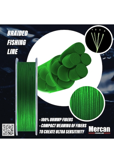 PE Braıd X8 300 M. 1X1 Yeşil Makara Misina