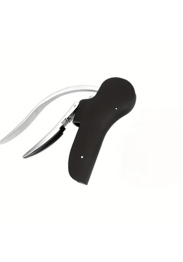 Atay Garage Tirbuşon Profesyonel Dökme Demir Şarap Ve Şampanya Mantar Açacağı Güvenli Tutuşlu Siyah