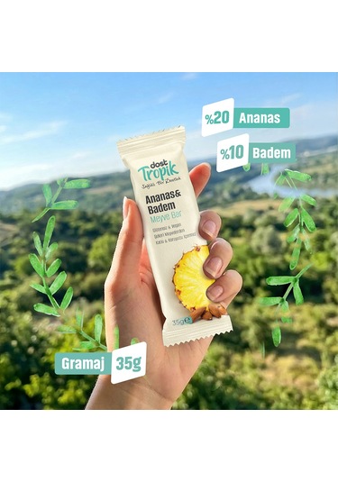 Ananas Ve Badem Aromalı Meyve Bar 35 G Meyve İçeren Pratik Atıştırmalık 2 Adet