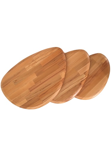 Naturel Masif Modern Doğal 3'lü Zigon Sehpa Seti