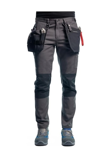 Şensel, Çok Cepli İş Pantolonu, Gri-Siyah -54E2850-