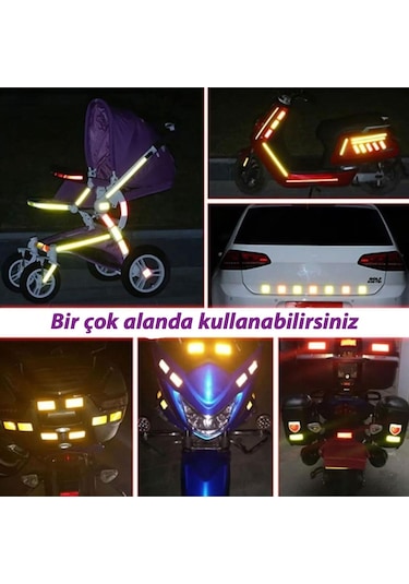 3 Mt Reflektörlü Reflektif Fosforlu Araç Oto Kamyon Şerit Bant Tüvtürk Onaylı Düz Kırmızı İkaz Bandı