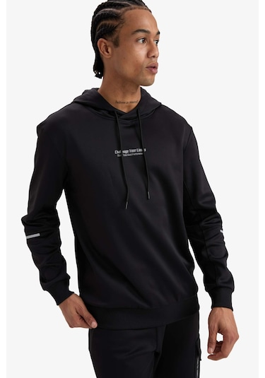 Defacto Defactofit Standart Fit Kapüşonlu Sporcu Sweatshirt D3736ax25wnbk81 Siyah Defacto Defactofit Standart Fit Kapüşonlu Sporcu Sweatshirt D3736ax25wnbk81 Siyah
