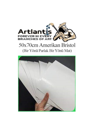Amerikan Bristol Karton 35x50 Cm 5 Adet 220 Gr Bir Tarafı Parlak Bir Tarafı Mat Kağıt Biristol Karton