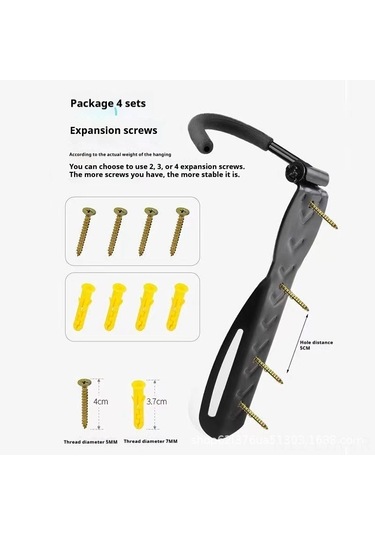 Ranyeek Bisiklet Duvarlı Asma Demiri, 30kg Yük Kapasitesi, Aktif Kanca, Dağ Bisikleti İçin Mekan Tasarrufu, Çelik Malzeme, Kolay Kurulum Çok Renkli