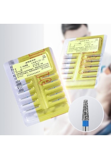 Tf-12 Kaliteli Diş Elmas Burs Diş Diş Parlatma Kiti Yüksek Hızlı El Aleti Ucu Elmas Bur