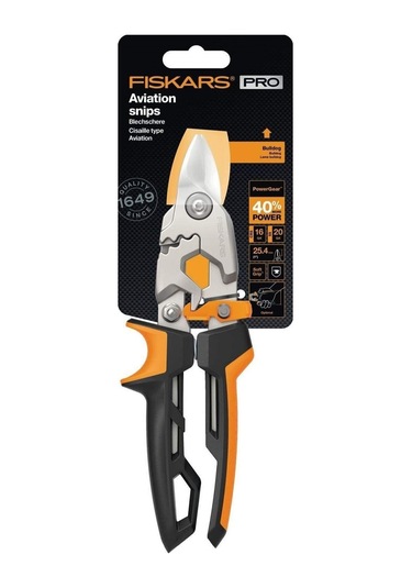 Fiskars 1027212 Powergear Metal Levha Makası - Kısa Kesim