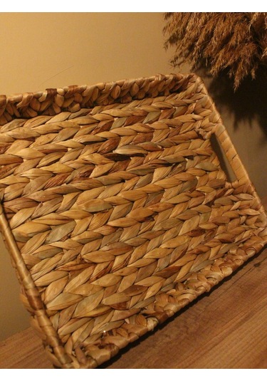 Hasır Su Sümbülü Dikdörtgen Tepsi Geniş Boy Diğer