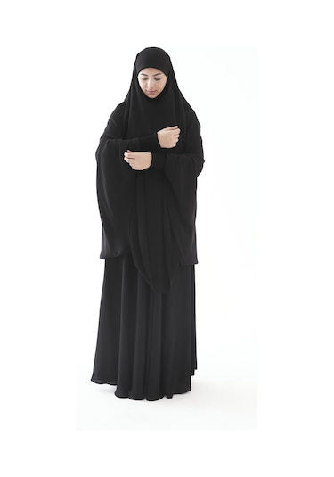 Çarşaf Çarşaf Soft Krep Sultanbaş Model Tek Parça Siyah