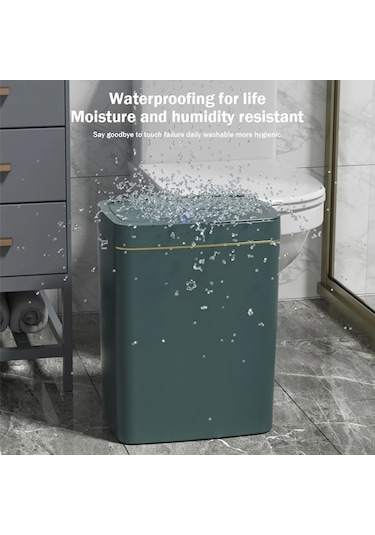 Fastbuy 37 15/18l Akıllı Sensörlü Çöp Kovası, Su Çöp Kovası, Modern Ve Şık Ev Dekoru İçin İдеal, Halka Ve Ofis İçin Uygun Beyaz