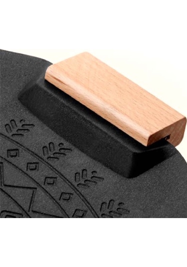 Xurunkeji Açık Hava Taşınabilir Kamp Altıgen Maifan Taş Yapışmaz Dumansız İndüksiyonlu Ocak Gazlı Çift Amaçlı Barbekü Plakası Siyah