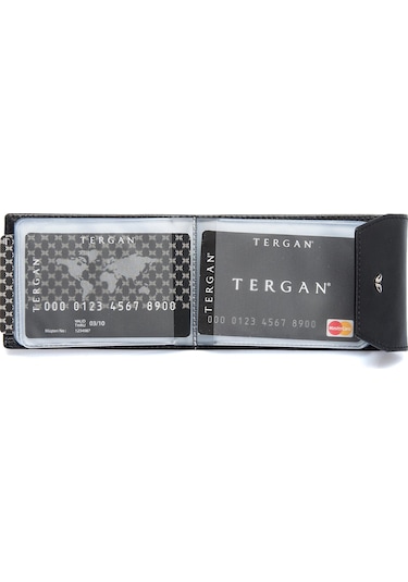Tergan Siyah Unisex Deri Kredi Kartlık 1193B06