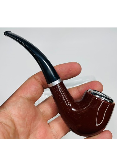 Big Pipe Ahşap Görünümlü Sert Akrilik Pipo 10 CM