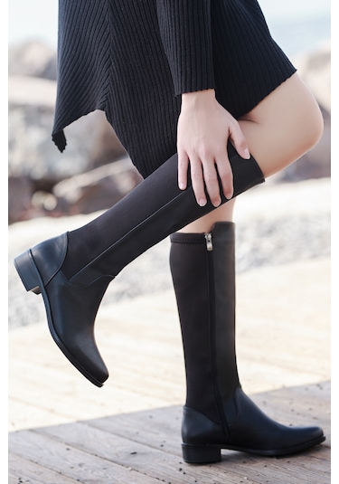 D3025 Kadın Günlük Çizme Siyah