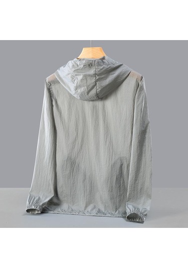 Moda Güneş Koruyucu Giysiler Yaz Erkekler İçin Rahat Upf 50 Ince Kapüşonlu Çiftin Artı Boyutu Yaz Ceketler Beyaz