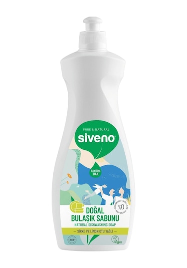 Siveno %100 Doğal Bulaşık Sabunu Bitkisel Elde Bulaşık Sabunu Nemlendirici Vegan 500 ML