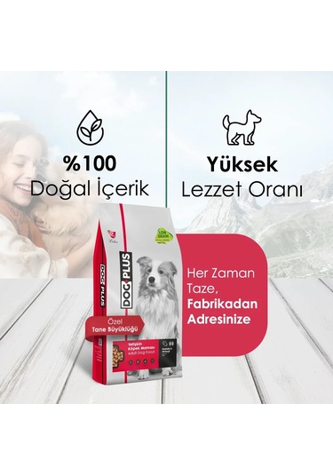 Dogplus Kuzu Etli Pirinçli Yetişkin Köpek Maması 15 KG