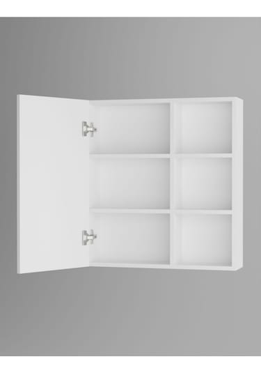 Tek Kapaklı Aynalı Banyo Dolabı Çok Amaçlı Banyo Dolabı Beyaz