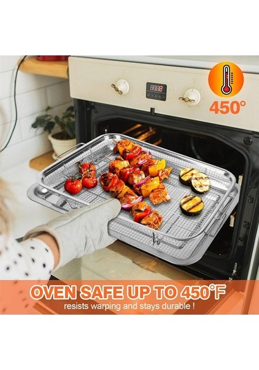 Ulzyvf Paslanmaz Çelik Fritöz Sepeti, Hava Fırını Aksesuarları Uf Gümüş Gümüş