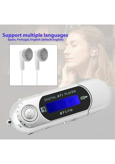 Mufunye Gümüş Usb Dijital Müzik Çaları - Taşınabilir Kablosuz Cihaz, Kartlı Versiyon Ve Kulaklık Kablosu Dahil