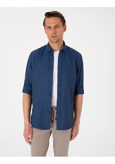 Pierre Cardin Erkek Lacivert Gömlek Desenli 50306996-vr033 Lacivert