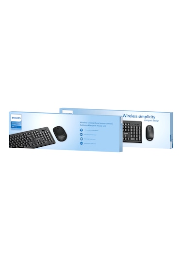 Philips SPT6324 Kablosuz Türkçe Q Klavye & Mouse Seti