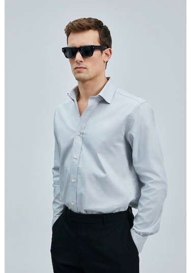 Lufian Danıel Erkek Basic Gömlek Regular Fit Gri Gri 111010633100150 Gri