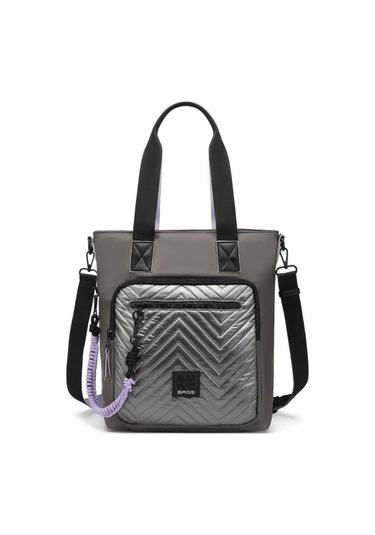 Parlak Kumaş Çapraz Askılı Kadın Omuz Çantası-2022-3248 GRİ