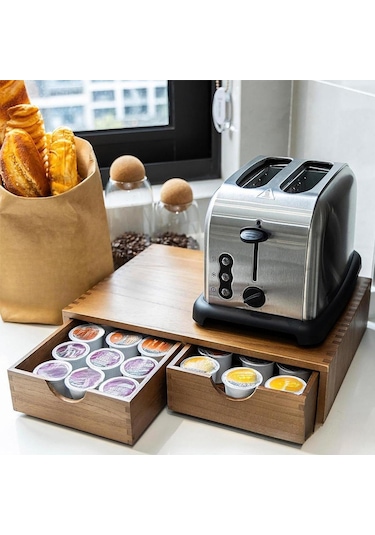 Suntek Ev Bar Sayacı Için Kahve Pod Depolama Çekmecesi Kahverengi