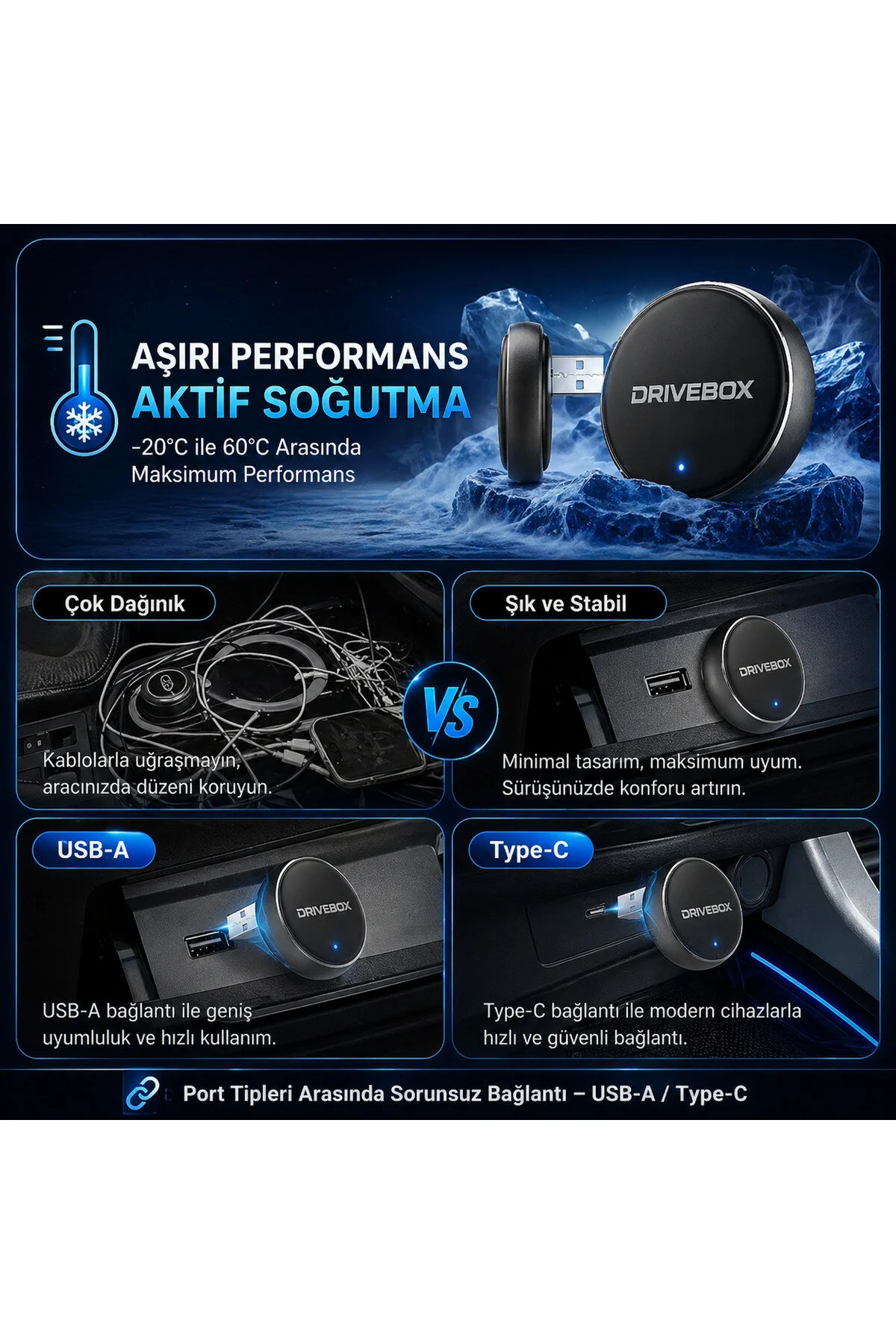 Drivebox 2026 Versiyon Bluetooth 5.4 Kablosuz Carplay Adaptörü Diğer