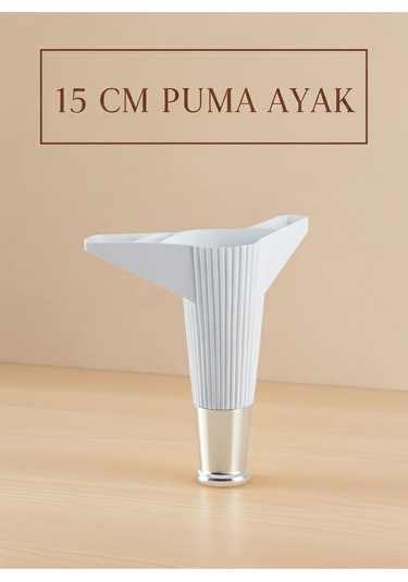 Puma 15 Cm Beyaz-krom Mobilya Kanepe Tv Ünitesi Kosol Ayağı Beyaz-krom