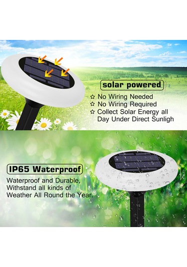 Suofeng 10 Led Renk Geçişli Bahçe Ve Çim Aydınlatma Lambası, Abs Plastik Gövde, 7 Renk Seçeneği