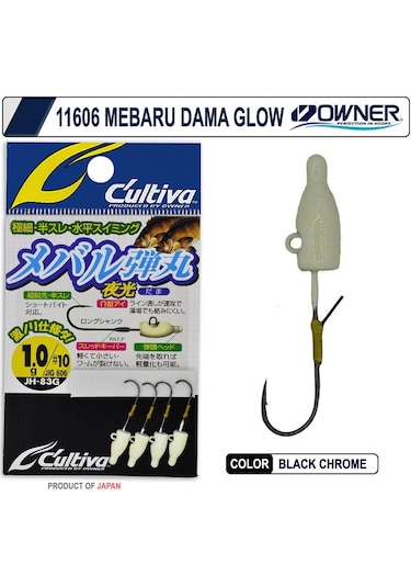 Owner Cultiva 11606 Mebaru Dama Glow Lrf Jighead 1gr No:10