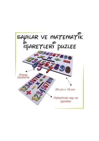 Ankebut Kabartmalı Sayılar Ve Matematik İşaretleri Puzzle