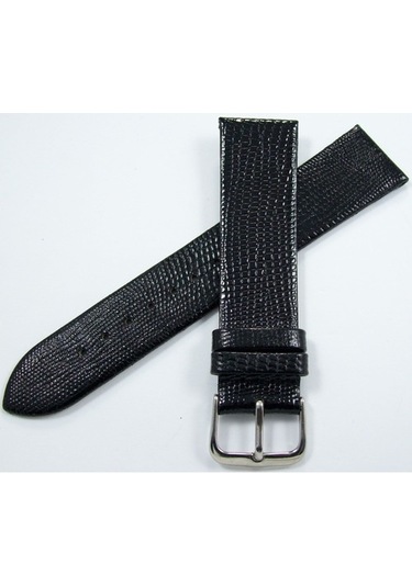 Bizon Deri Saat Kayışı 18Mm Siyah Yılan Desenli Saat Kordonu Ince