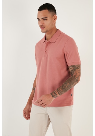 Buratti Pamuklu Regular Fit Düğmeli Erkek Polo Yaka T Shirt 5902127 Gül