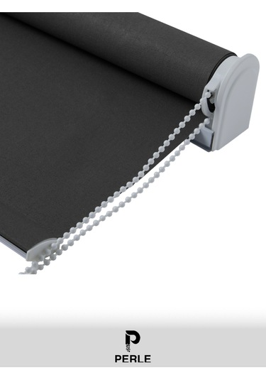 Br Perle Home Antrasit Rengi Düz Mekanize Stor Perde Yüksek Kalite Metropol Serisi Antrasit