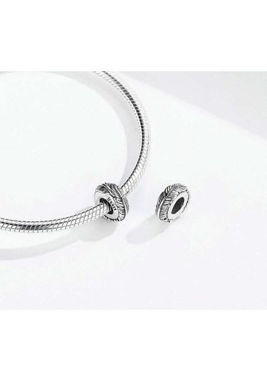 Fastbuy 925 Ayar Gümüş Bohemya Tüy Boncuk Kadın Bilezik, Renkli Dıy Aksesuar Çok Renkli