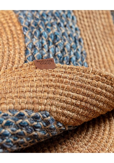 Madame Coco Vernal Yuvarlak Kilim - Naturel/mavi - 100 Cm 8684427222683 Çok Renkli