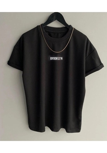 Hırsch Unisex Siyah Brooklyn Baskılı T-shirt SIYAH