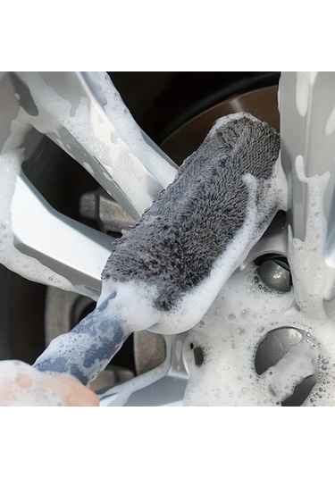 Gateesat Uzun Saplı Lastik Fırçası Araba Yıkama Temizlik Aleti Mavi